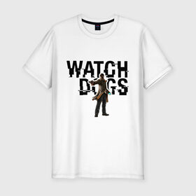 Мужская футболка премиум с принтом Watch Dogs в Белгороде, 92% хлопок, 8% лайкра | приталенный силуэт, круглый вырез ворота, длина до линии бедра, короткий рукав | 