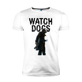 Мужская футболка премиум с принтом Watch Dogs в Белгороде, 92% хлопок, 8% лайкра | приталенный силуэт, круглый вырез ворота, длина до линии бедра, короткий рукав | 