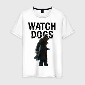 Мужская футболка хлопок с принтом Watch Dogs в Белгороде, 100% хлопок | прямой крой, круглый вырез горловины, длина до линии бедер, слегка спущенное плечо. | Тематика изображения на принте: 