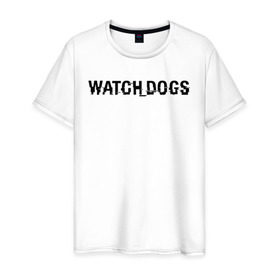 Мужская футболка хлопок с принтом Watch Dogs в Белгороде, 100% хлопок | прямой крой, круглый вырез горловины, длина до линии бедер, слегка спущенное плечо. | watch dogs