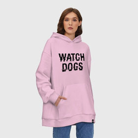 Худи SuperOversize хлопок с принтом Watch Dogs в Белгороде, 70% хлопок, 30% полиэстер, мягкий начес внутри | карман-кенгуру, эластичная резинка на манжетах и по нижней кромке, двухслойный капюшон
 | wg | игра