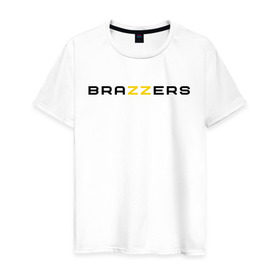 Мужская футболка хлопок с принтом Brazzers в Белгороде, 100% хлопок | прямой крой, круглый вырез горловины, длина до линии бедер, слегка спущенное плечо. | brazzers