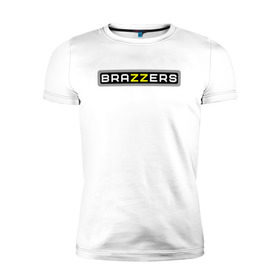 Мужская футболка премиум с принтом Brazzers в Белгороде, 92% хлопок, 8% лайкра | приталенный силуэт, круглый вырез ворота, длина до линии бедра, короткий рукав | Тематика изображения на принте: brazzers