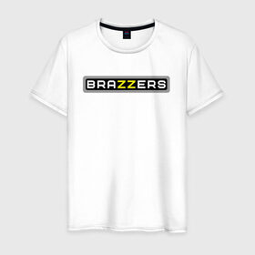 Мужская футболка хлопок с принтом Brazzers в Белгороде, 100% хлопок | прямой крой, круглый вырез горловины, длина до линии бедер, слегка спущенное плечо. | Тематика изображения на принте: brazzers