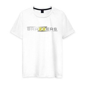 Мужская футболка хлопок с принтом Brazzers в Белгороде, 100% хлопок | прямой крой, круглый вырез горловины, длина до линии бедер, слегка спущенное плечо. | brazzers