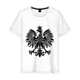Мужская футболка хлопок с принтом Имперский орел в Белгороде, 100% хлопок | прямой крой, круглый вырез горловины, длина до линии бедер, слегка спущенное плечо. | геральдика | герб | империя | орел | птица