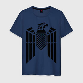 Мужская футболка хлопок с принтом Немецкий гербовый орел в Белгороде, 100% хлопок | прямой крой, круглый вырез горловины, длина до линии бедер, слегка спущенное плечо. | геральдика | герб | орел | птица