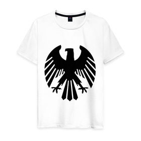 Мужская футболка хлопок с принтом Немецкий гербовый орёл в Белгороде, 100% хлопок | прямой крой, круглый вырез горловины, длина до линии бедер, слегка спущенное плечо. | геральдика | герб | немецкий | орел | птица | рисунок
