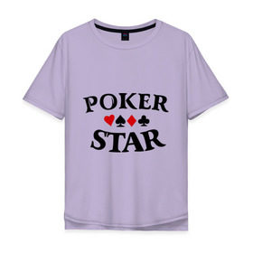 Мужская футболка хлопок Oversize с принтом Poker Stars в Белгороде, 100% хлопок | свободный крой, круглый ворот, “спинка” длиннее передней части | poker | stars | пики | покер | старс