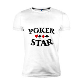 Мужская футболка премиум с принтом Poker Stars в Белгороде, 92% хлопок, 8% лайкра | приталенный силуэт, круглый вырез ворота, длина до линии бедра, короткий рукав | poker | stars | пики | покер | старс