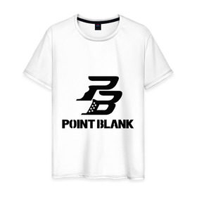 Мужская футболка хлопок с принтом Point Blank в Белгороде, 100% хлопок | прямой крой, круглый вырез горловины, длина до линии бедер, слегка спущенное плечо. | pb | поинт блэнк