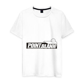 Мужская футболка хлопок с принтом Point Blank в Белгороде, 100% хлопок | прямой крой, круглый вырез горловины, длина до линии бедер, слегка спущенное плечо. | 