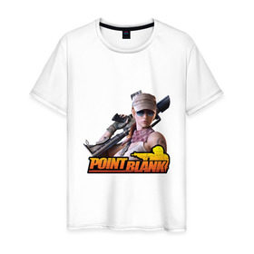 Мужская футболка хлопок с принтом Point Blank в Белгороде, 100% хлопок | прямой крой, круглый вырез горловины, длина до линии бедер, слегка спущенное плечо. | Тематика изображения на принте: point blank | поинт блэнк