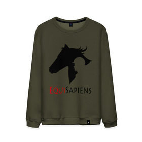 Мужской свитшот хлопок с принтом Конный спорт - лошади в Белгороде, 100% хлопок |  | equi | sapiens | жокей | кони | конный | лошади