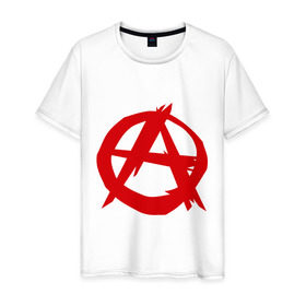 Мужская футболка хлопок с принтом Анархист в Белгороде, 100% хлопок | прямой крой, круглый вырез горловины, длина до линии бедер, слегка спущенное плечо. | анархия | мама