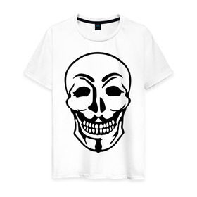 Мужская футболка хлопок с принтом Анонимус - череп в Белгороде, 100% хлопок | прямой крой, круглый вырез горловины, длина до линии бедер, слегка спущенное плечо. | скелет