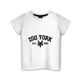 Детская футболка хлопок с принтом Zoo York в Белгороде, 100% хлопок | круглый вырез горловины, полуприлегающий силуэт, длина до линии бедер | Тематика изображения на принте: 300 | york | zoo | антибренд | зоо | йорк