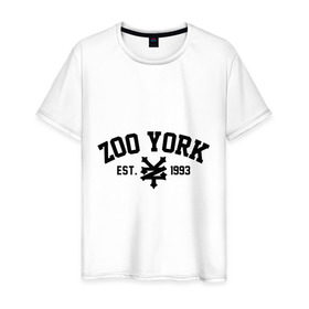 Мужская футболка хлопок с принтом Zoo York в Белгороде, 100% хлопок | прямой крой, круглый вырез горловины, длина до линии бедер, слегка спущенное плечо. | 300 | york | zoo | антибренд | зоо | йорк
