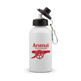 Бутылка спортивная с принтом Arsenal в Белгороде, металл | емкость — 500 мл, в комплекте две пластиковые крышки и карабин для крепления | арсенал | лондон