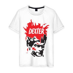 Мужская футболка хлопок с принтом Сериал Декстер (Dexter) в Белгороде, 100% хлопок | прямой крой, круглый вырез горловины, длина до линии бедер, слегка спущенное плечо. | 