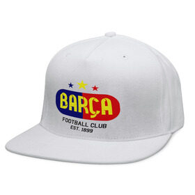 Кепка снепбек с прямым козырьком с принтом Barcelona Football club в Белгороде, хлопок 100% |  | barca | barcelona | club | football | барселона | клуб | футбол