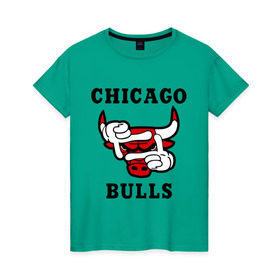 Женская футболка хлопок с принтом Chicago Bulls Swag в Белгороде, 100% хлопок | прямой крой, круглый вырез горловины, длина до линии бедер, слегка спущенное плечо | bulls | chicago | new | swag | буллс | чикаго