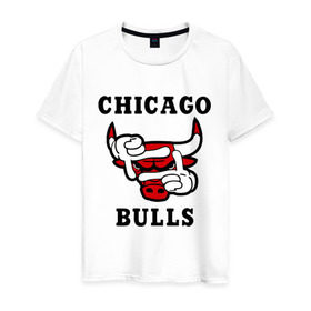 Мужская футболка хлопок с принтом Chicago Bulls Swag в Белгороде, 100% хлопок | прямой крой, круглый вырез горловины, длина до линии бедер, слегка спущенное плечо. | Тематика изображения на принте: bulls | chicago | new | swag | буллс | чикаго