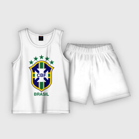 Детская пижама с шортами хлопок с принтом Сборная Бразилии по футболу в Белгороде,  |  | бразилия