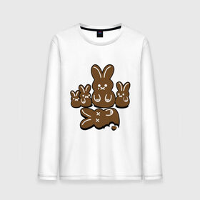 Мужской лонгслив хлопок с принтом Шоколадные кролики в Белгороде, 100% хлопок |  | chocolate | death | rabbit | еда | зайцы | заяц | зверь | кролик | шоколад