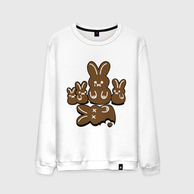 Мужской свитшот хлопок с принтом Шоколадные кролики в Белгороде, 100% хлопок |  | chocolate | death | rabbit | еда | зайцы | заяц | зверь | кролик | шоколад