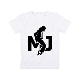 Детская футболка хлопок с принтом Майкл Джексон в Белгороде, 100% хлопок | круглый вырез горловины, полуприлегающий силуэт, длина до линии бедер | jackson | king | michael | music | pop | джексон | джэксон | король | майкл | музыка | поп | попса