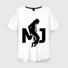 Мужская футболка хлопок Oversize с принтом Майкл Джексон в Белгороде, 100% хлопок | свободный крой, круглый ворот, “спинка” длиннее передней части | Тематика изображения на принте: jackson | king | michael | music | pop | джексон | джэксон | король | майкл | музыка | поп | попса