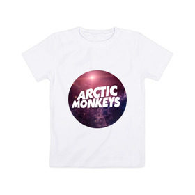 Детская футболка хлопок с принтом Arctic monkeys space logo в Белгороде, 100% хлопок | круглый вырез горловины, полуприлегающий силуэт, длина до линии бедер | arctic monkeys