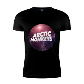 Мужская футболка премиум с принтом Arctic monkeys space logo в Белгороде, 92% хлопок, 8% лайкра | приталенный силуэт, круглый вырез ворота, длина до линии бедра, короткий рукав | arctic monkeys