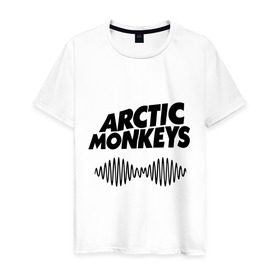 Мужская футболка хлопок с принтом Arctic monkeys wave в Белгороде, 100% хлопок | прямой крой, круглый вырез горловины, длина до линии бедер, слегка спущенное плечо. | arctic monkeys