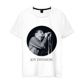 Мужская футболка хлопок с принтом Joy division круг в Белгороде, 100% хлопок | прямой крой, круглый вырез горловины, длина до линии бедер, слегка спущенное плечо. | joy division