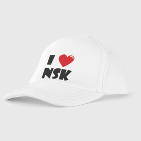 Детская бейсболка с принтом I LOVE NSK в Белгороде, 100% хлопок | классический козырек, металлическая застежка-регулятор размера | Тематика изображения на принте: новосибирск | нск | россия | сибирь | я люблю.