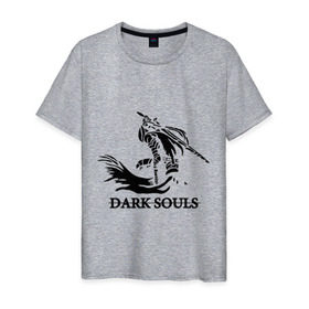 Мужская футболка хлопок с принтом Dark Souls в Белгороде, 100% хлопок | прямой крой, круглый вырез горловины, длина до линии бедер, слегка спущенное плечо. | dark souls