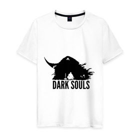 Мужская футболка хлопок с принтом Dark Souls в Белгороде, 100% хлопок | прямой крой, круглый вырез горловины, длина до линии бедер, слегка спущенное плечо. | dark souls | praise the sun | you died | дарк соулс | темные души