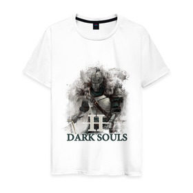 Мужская футболка хлопок с принтом Dark Souls в Белгороде, 100% хлопок | прямой крой, круглый вырез горловины, длина до линии бедер, слегка спущенное плечо. | dark souls | praise the sun | you died | дарк соулс