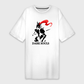 Платье-футболка хлопок с принтом Dark Souls в Белгороде,  |  | dark souls | praise the sun | you died | дарк соулс