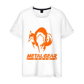 Мужская футболка хлопок с принтом Metal Gear Solid Fox в Белгороде, 100% хлопок | прямой крой, круглый вырез горловины, длина до линии бедер, слегка спущенное плечо. | лиса