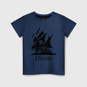 Детская футболка хлопок с принтом Пират в Белгороде, 100% хлопок | круглый вырез горловины, полуприлегающий силуэт, длина до линии бедер | пират