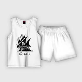 Детская пижама с шортами хлопок с принтом Пират в Белгороде,  |  | Тематика изображения на принте: пират