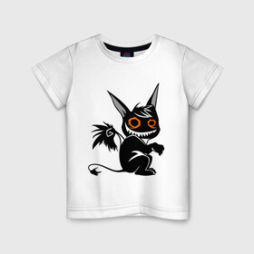 Детская футболка хлопок с принтом Маленький демон в Белгороде, 100% хлопок | круглый вырез горловины, полуприлегающий силуэт, длина до линии бедер | крылья