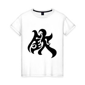 Женская футболка хлопок с принтом Японский иероглиф - Respect в Белгороде, 100% хлопок | прямой крой, круглый вырез горловины, длина до линии бедер, слегка спущенное плечо | respect | иероглиф | китай | уважение | япония