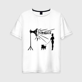 Женская футболка хлопок Oversize с принтом Depeche mode strange в Белгороде, 100% хлопок | свободный крой, круглый ворот, спущенный рукав, длина до линии бедер
 | depeche mode | депеш мод | дипи шмот | меломанам | музыка