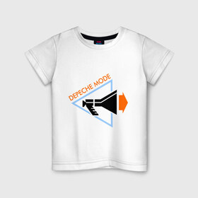 Детская футболка хлопок с принтом Depeche mode рупор в Белгороде, 100% хлопок | круглый вырез горловины, полуприлегающий силуэт, длина до линии бедер | depeche mode | депеш мод | дипи шмот | меломанам | музыка | рок | рупор