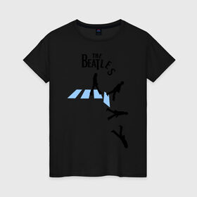Женская футболка хлопок с принтом The Beatles break down в Белгороде, 100% хлопок | прямой крой, круглый вырез горловины, длина до линии бедер, слегка спущенное плечо | beatles | break | down | битлз | группа | падение