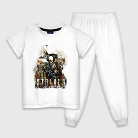 Детская пижама хлопок с принтом S.T.A.L.K.E.R. Legends в Белгороде, 100% хлопок |  брюки и футболка прямого кроя, без карманов, на брюках мягкая резинка на поясе и по низу штанин
 | legend | stalker | зона | игра | легенда | сталкер